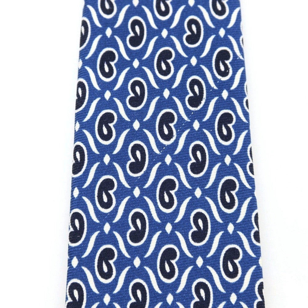 【中古】フランコバッシ FRANCO BASSI シルク プリント ペイズリー柄ネクタイ ブルー【 状態ランクC 】【 メンズ 】