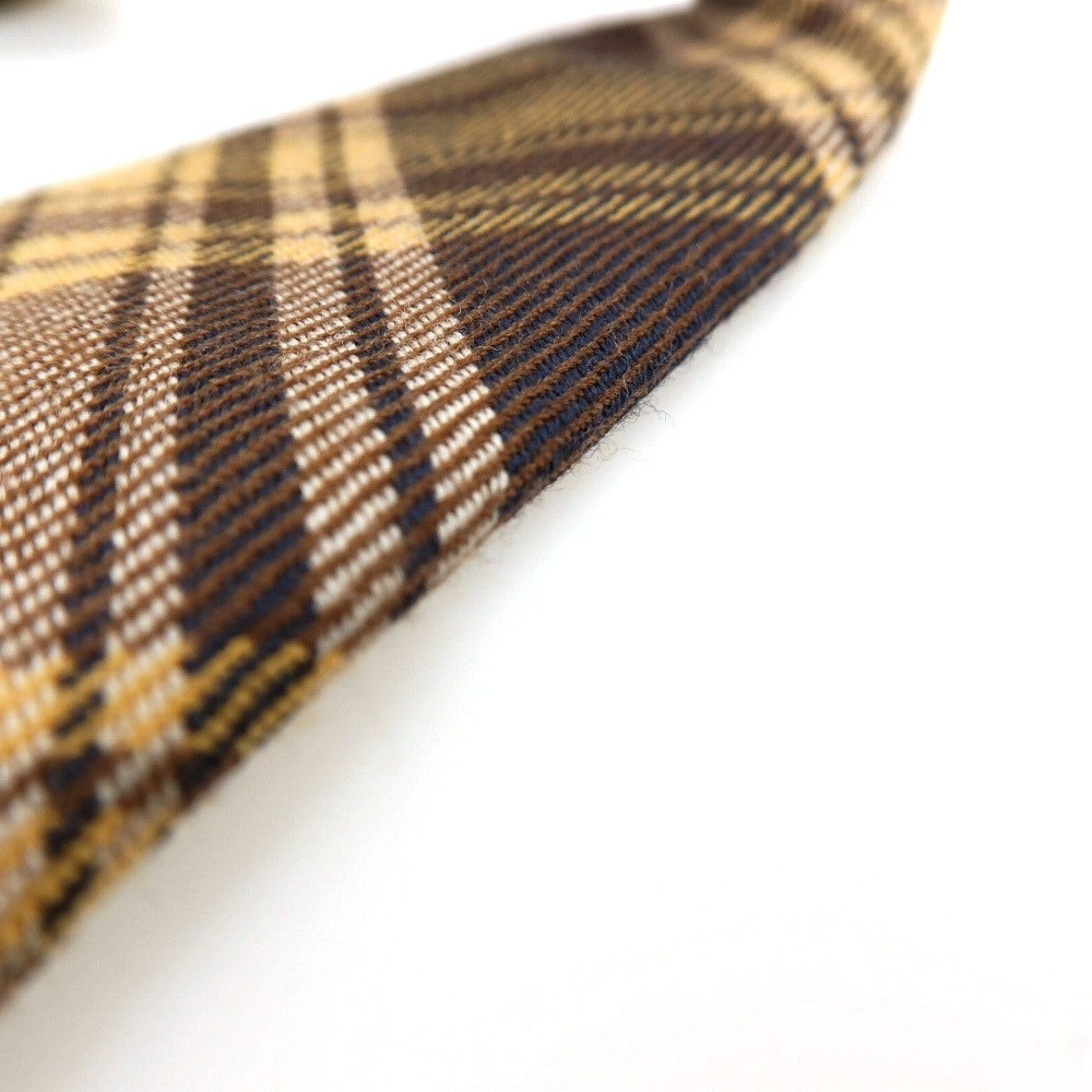 【中古】フランコバッシ FRANCO BASSI ウール チェック柄ネクタイ ブラウンxイエローベージュ【 状態ランクB 】【 メンズ 】