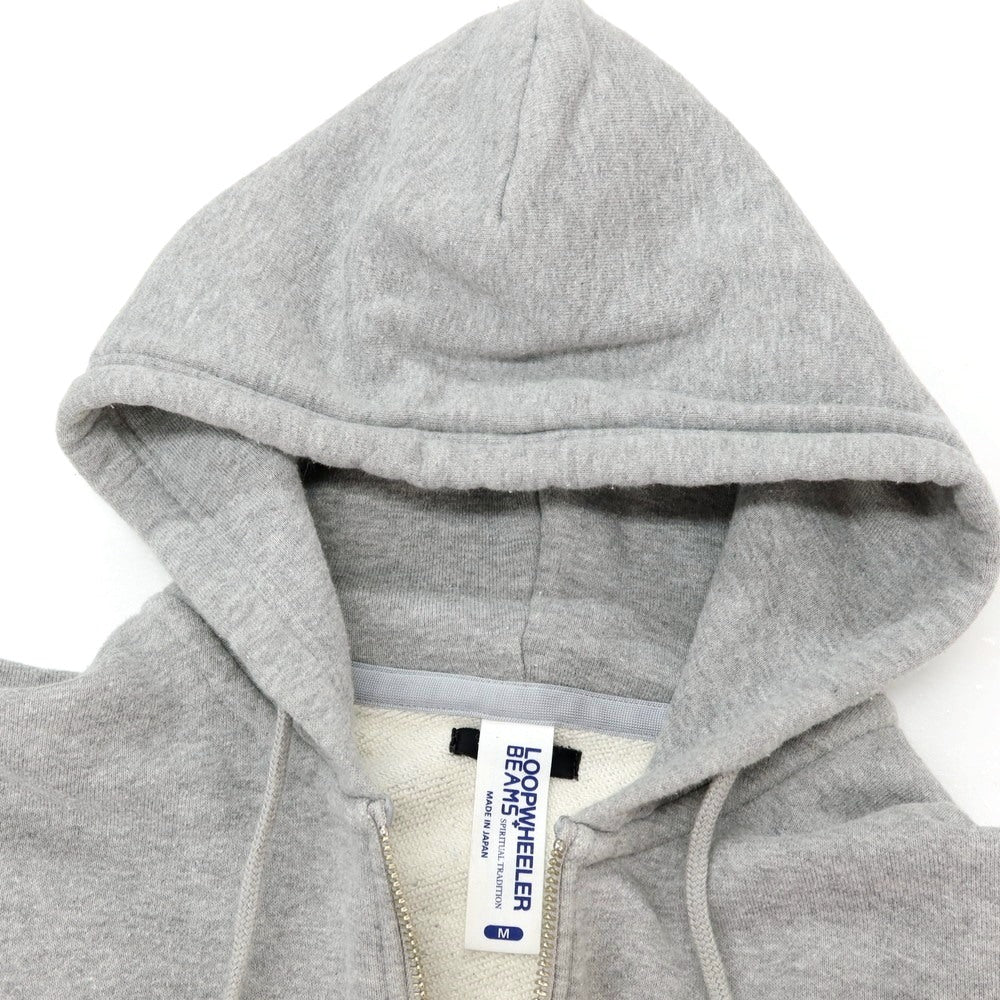 【中古】ループウィラー LOOPWHEELER ×BEAMS+ コットン ダブルジップ パーカー グレー【サイズM】【 状態ランクC 】【 メンズ 】