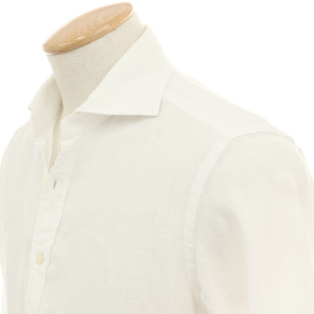 【中古】ブリッラ ペル イル グスト Brilla per il gusto リネン ワイドカラー カジュアルシャツ ホワイト【サイズXS】【 状態ランクC 】【 メンズ 】