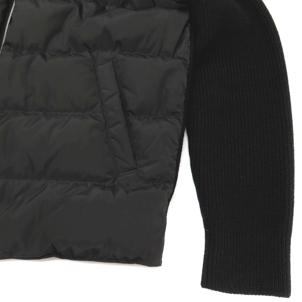 【中古】ヘルノ Herno ニット ダブルジップ ダウンジャケット ブラック【サイズ50】【 状態ランクB 】【 メンズ 】