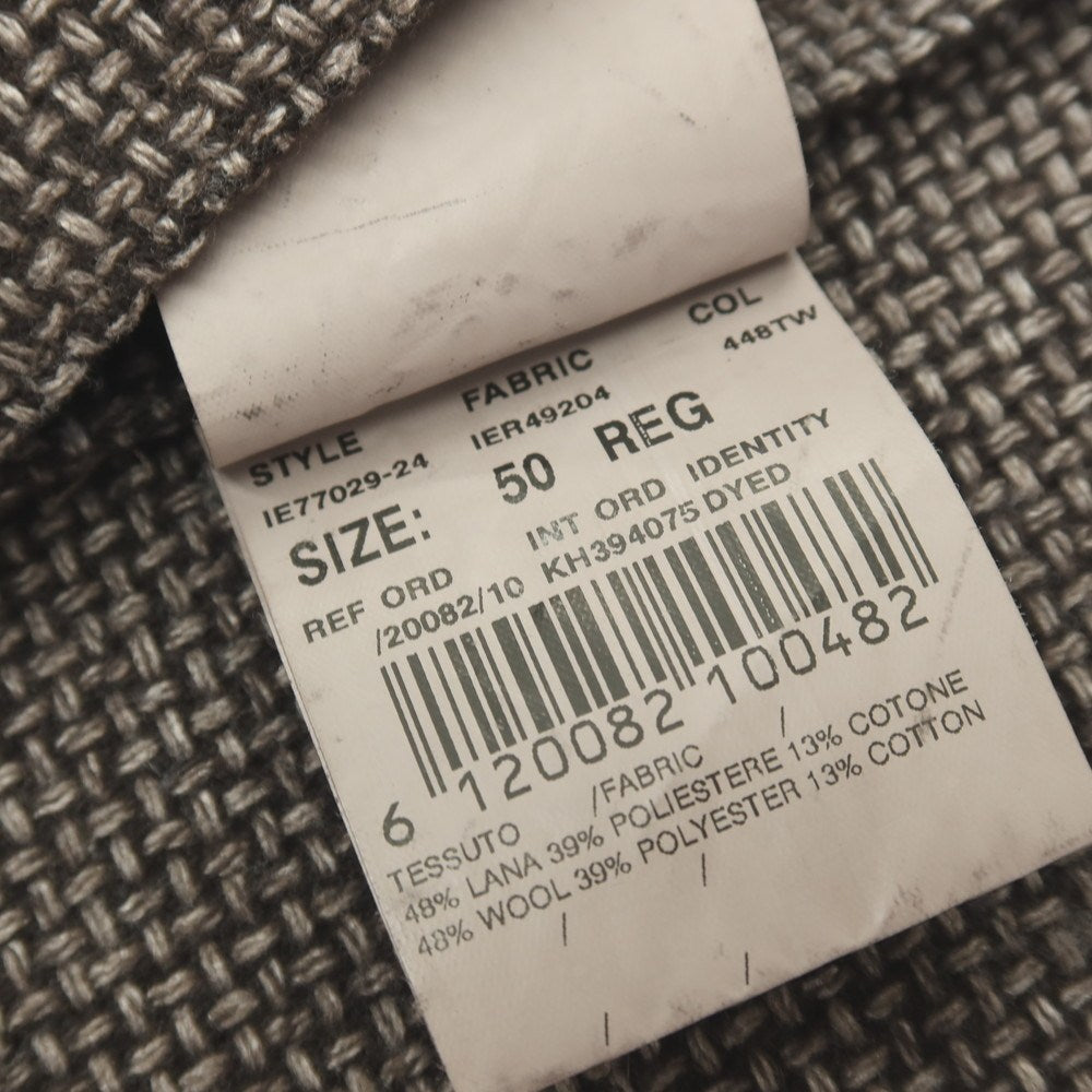 【中古】ラルディーニ LARDINI ウールポリエステルコットン カジュアル系ジレ ベスト ダークブラウンxホワイト【サイズ50】【 状態ランクB 】【 メンズ 】