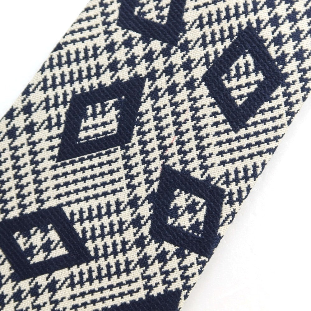 【中古】シーワード& スターン seaward&stearn グレンチェック×ダイヤ柄 シルク ネクタイ ホワイトxネイビー【 状態ランクB 】【 メンズ 】