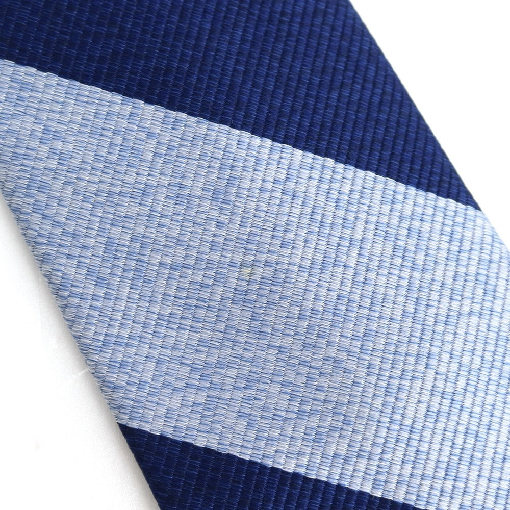 【中古】フェアファクス FAIRFAX シルク レップ ストライプ柄ネクタイ ネイビーxライトブルー【 状態ランクB 】【 メンズ 】