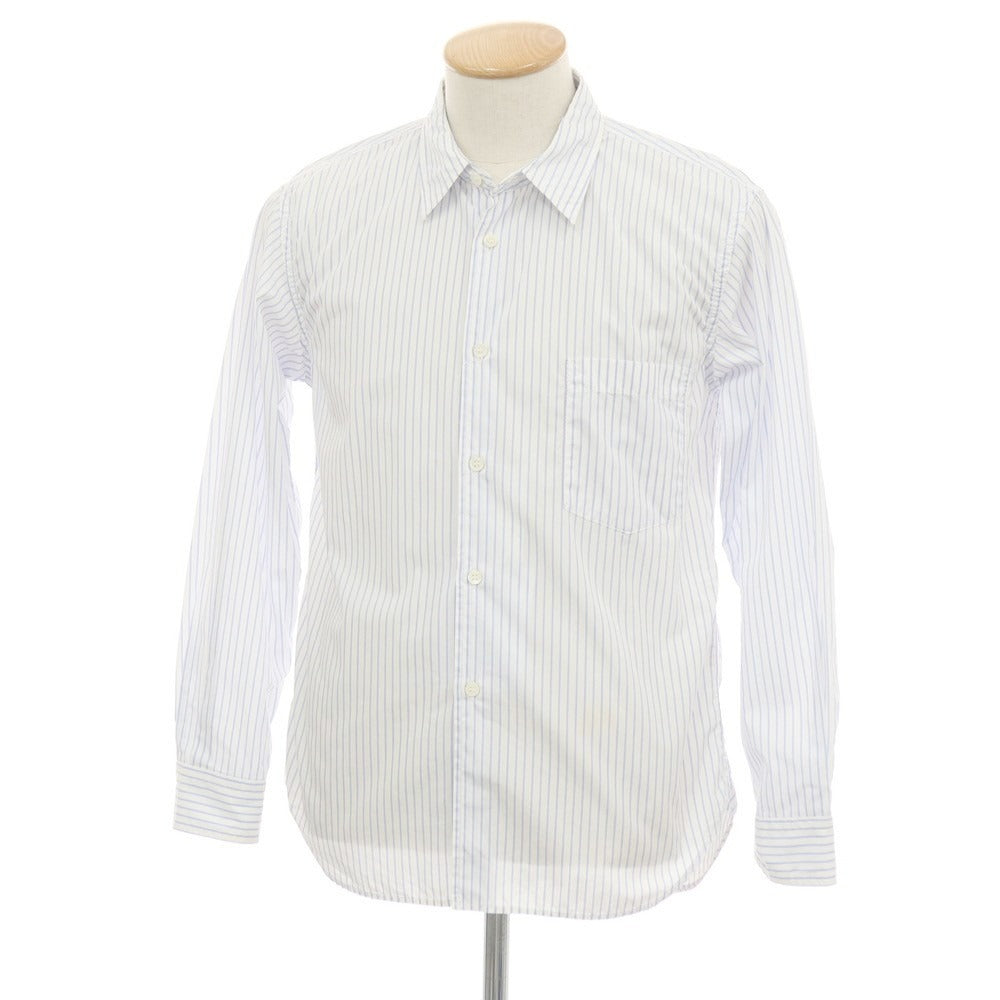 【中古】コムデギャルソン オムドゥ COMME des GARCONS HOMME DEUX 2019年春夏 コットン ストライプ レギュラーカラー カジュアルシャツ ホワイトxブルー【サイズXS】【 状態ランクD 】【 メンズ 】