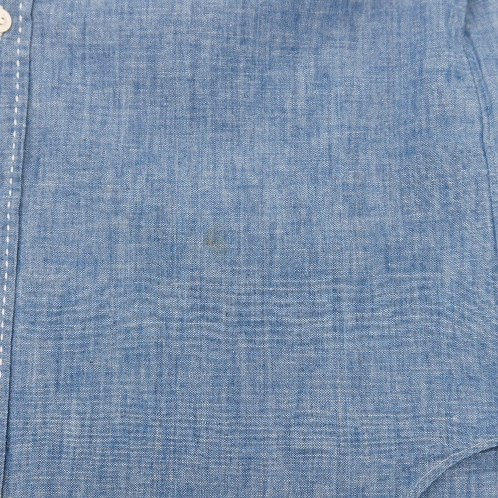 【中古】コムデギャルソン オムドゥ COMME des GARCONS HOMME DEUX 2015年春夏 コットン シャンブレー レギュラーカラー 半袖シャツ ブルー【サイズXS】【 状態ランクC 】【 メンズ 】
