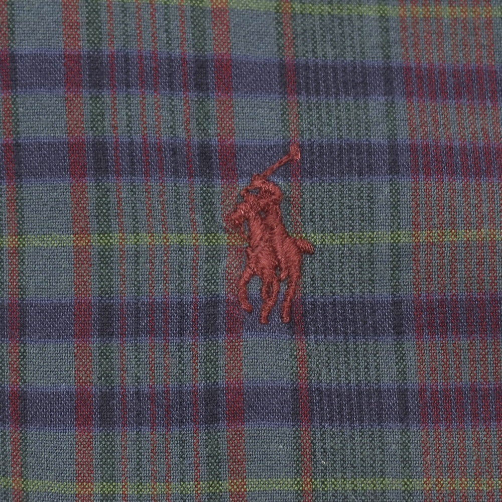 【SALE30%OFF/返品不可】【中古】ラルフローレン RALPH LAUREN コットン チェック ボタンダウン カジュアルシャツ グレーxブラウン【 サイズXS 】【 状態ランクC 】【 メンズ 】