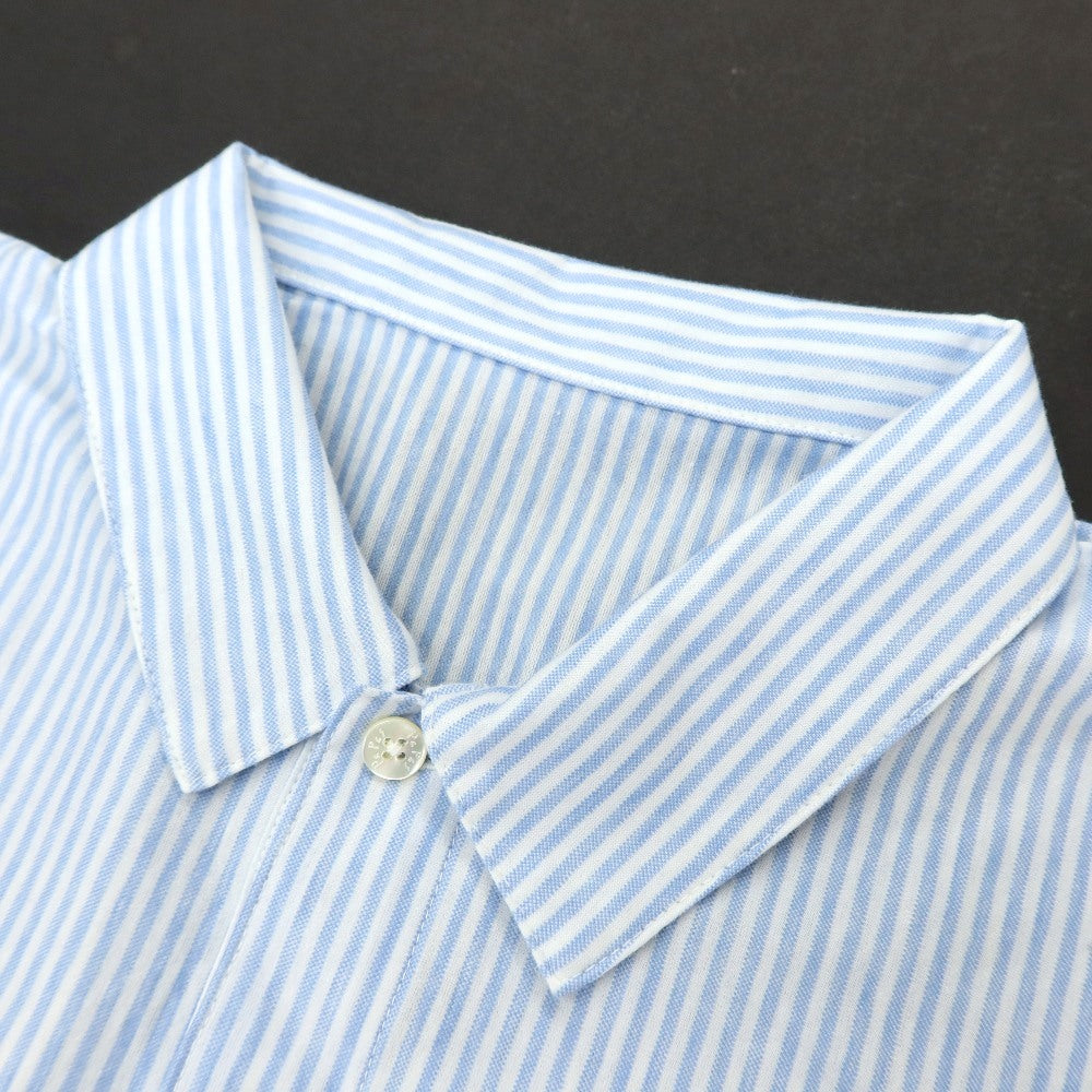 【SALE30%OFF/返品不可】【中古】パパス PAPAS コットン ストライプ 半袖ポロシャツ ライトブルーxホワイト【 サイズ46/S 】【 状態ランクB 】【 メンズ 】