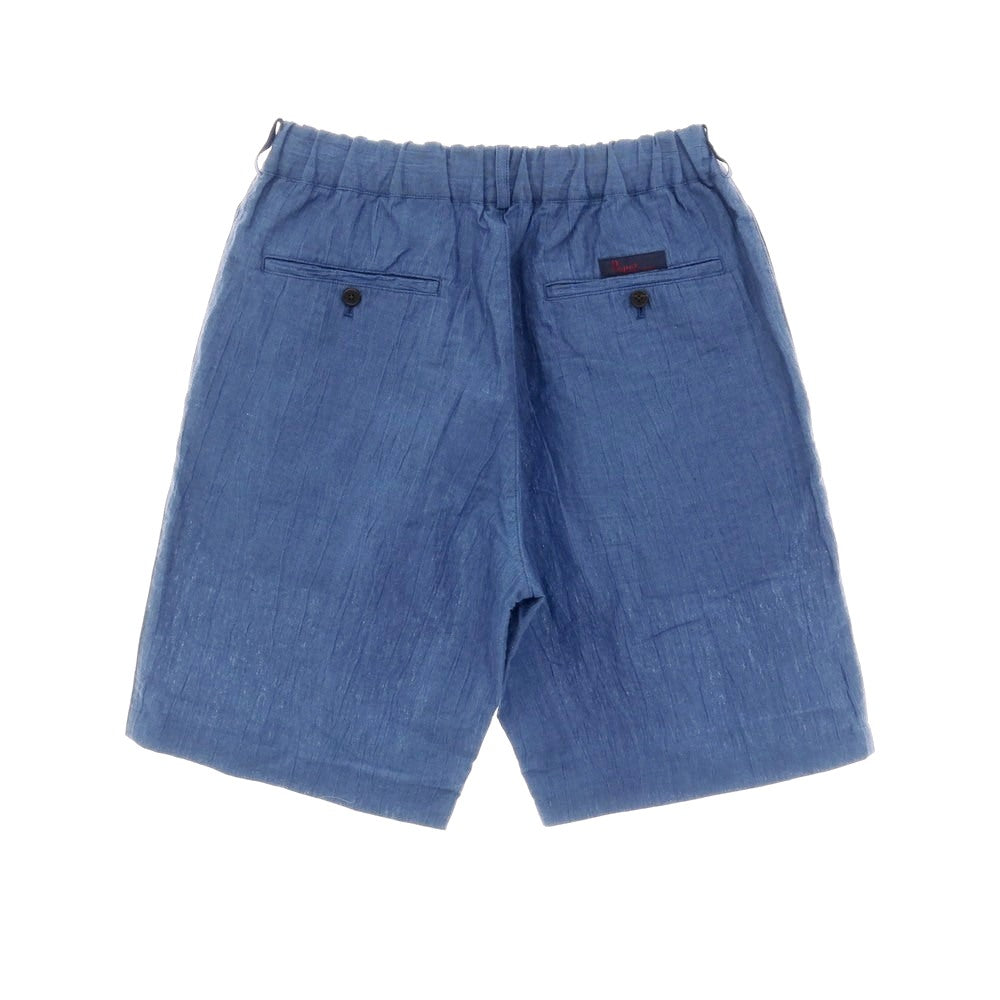 【中古】パパス PAPAS リネンコットン ショートパンツ ブルー【サイズ46/S】【 状態ランクB 】【 メンズ 】