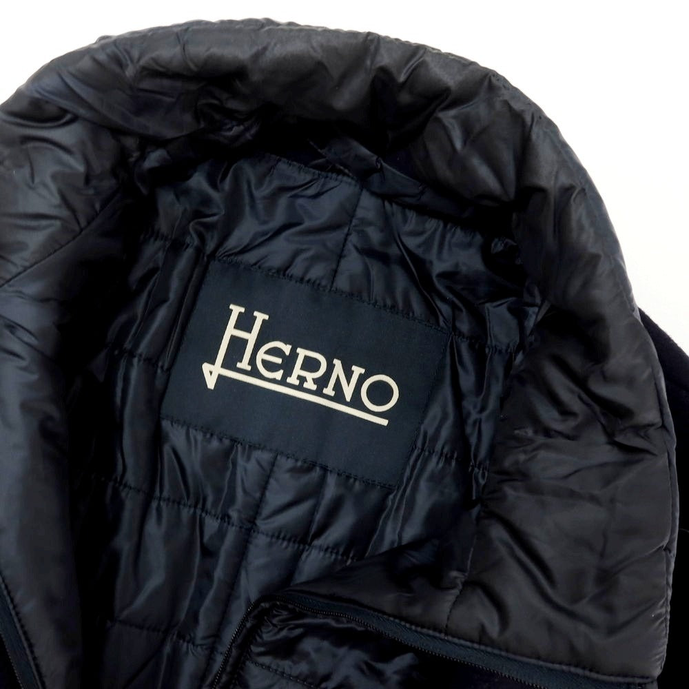 【中古】ヘルノ Herno チェスタープロテクター ウール チェスターフィールドコート ネイビー【サイズ46】【 状態ランクC 】【 メンズ 】