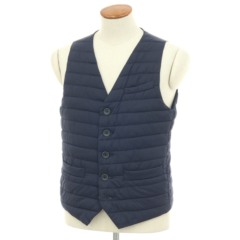 【中古】ヘルノ Herno IN-TECH ナイロンポリウレタン 中綿入り カジュアル系ジレ ベスト ネイビー【サイズ46】【メンズ】 中古】ヘルノ Herno IN-TECH ナイロンポリウレタン 中綿入り