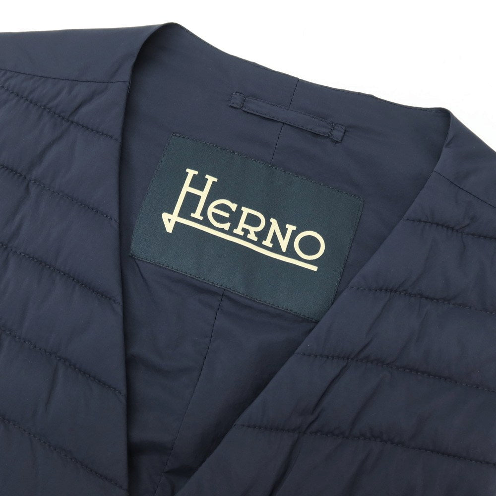 【中古】ヘルノ Herno IN-TECH ナイロンポリウレタン 中綿入り カジュアル系ジレ ベスト ネイビー【 サイズ46 】【 状態ランクC 】【 メンズ 】