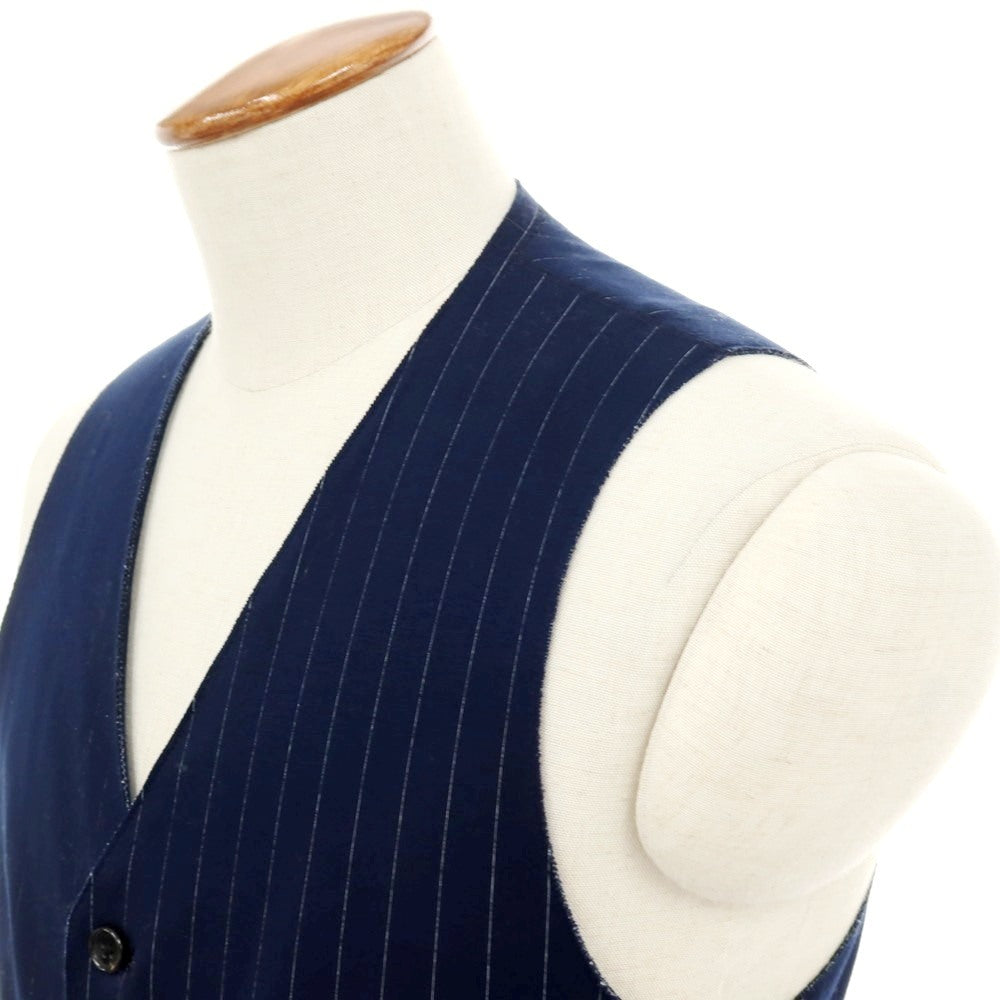 【中古】フォーティーカラッツアンドゴーニーゴ 40ct&525 コットンポリエステル ジャージー ストライプ カジュアル系ジレ ベスト ネイビーxホワイト【サイズ2】【 状態ランクB 】【 メンズ 】