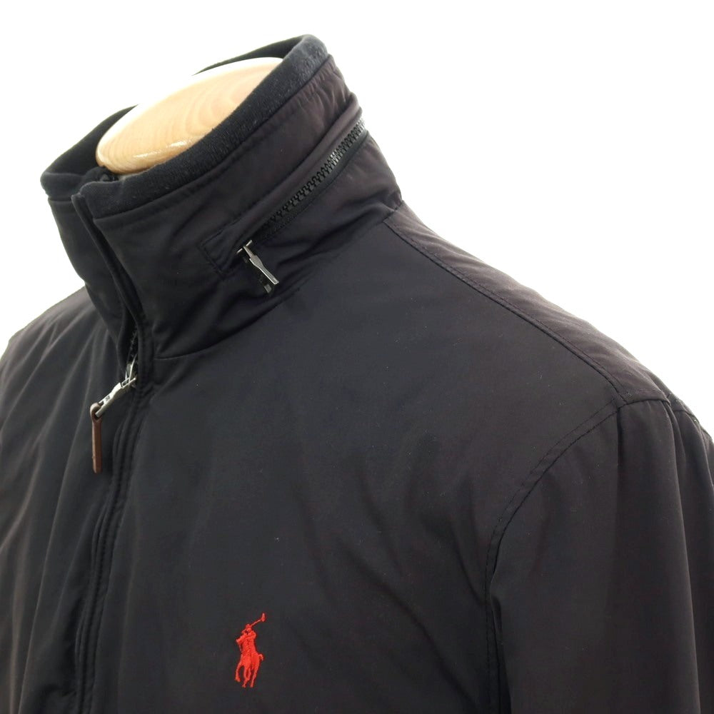 【中古】ポロ ラルフローレン Polo Ralph Lauren ポリエステル 中綿入り ジップアップ スイングトップ ブラック【 サイズS 】【 状態ランクD 】【 メンズ 】