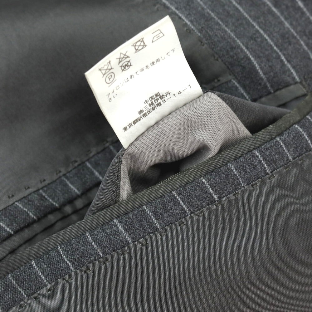 【中古】イセタンメンズ ISETAN MENS ウール ストライプ 2つボタンスーツ グレー【サイズ48】【 状態ランクB 】【 メンズ 】