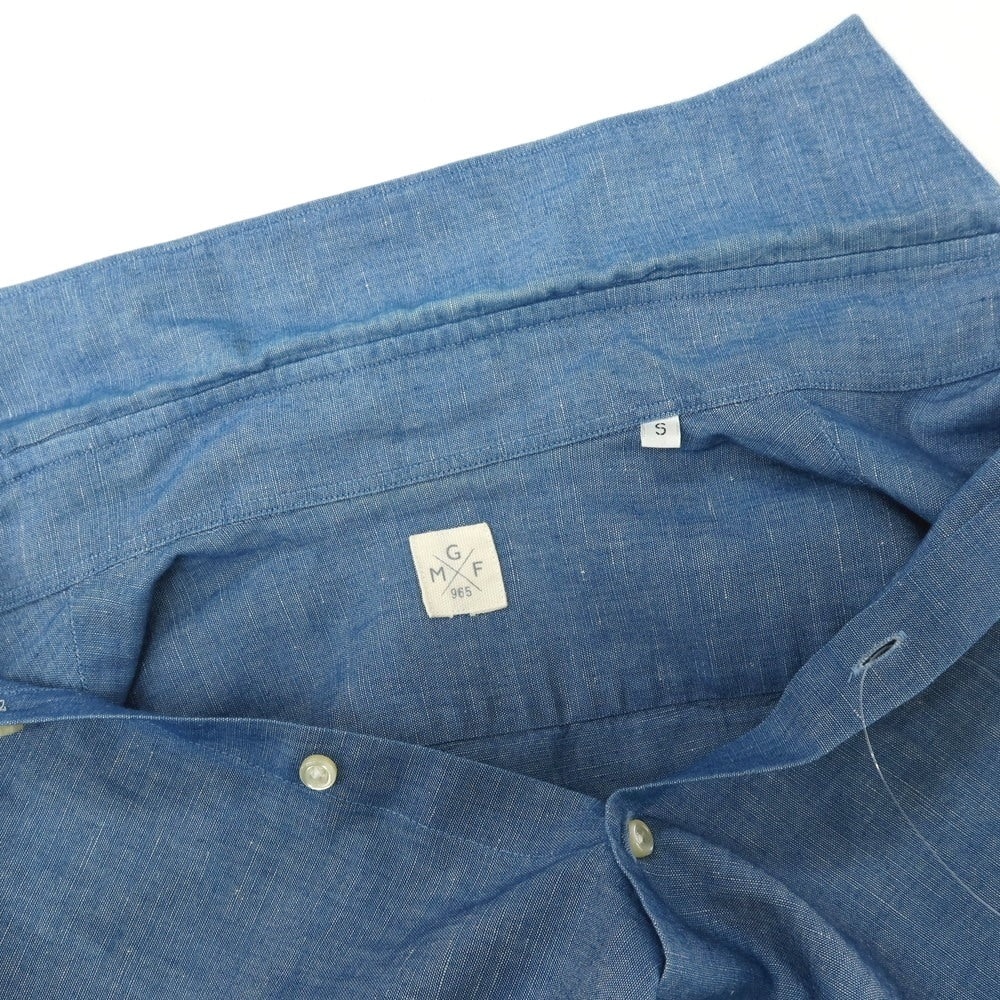 【中古】ジーエムエフ965 MGF965 コットン ワイドカラー カジュアルシャツ ブルー【サイズS】【 状態ランクC 】【 メンズ 】