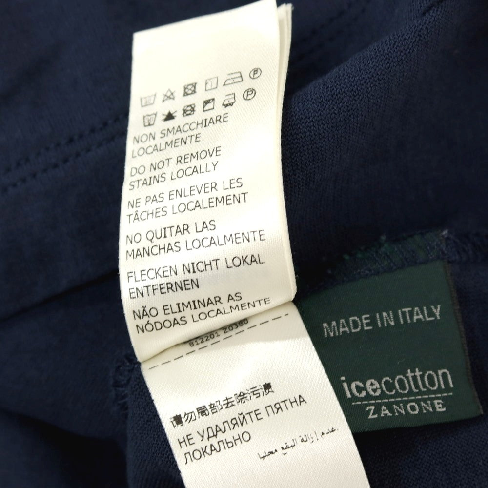 【中古】ザノーネ ZANONE アイスコットン 半袖シャツ ネイビー【サイズ48】【 状態ランクB 】【 メンズ 】
