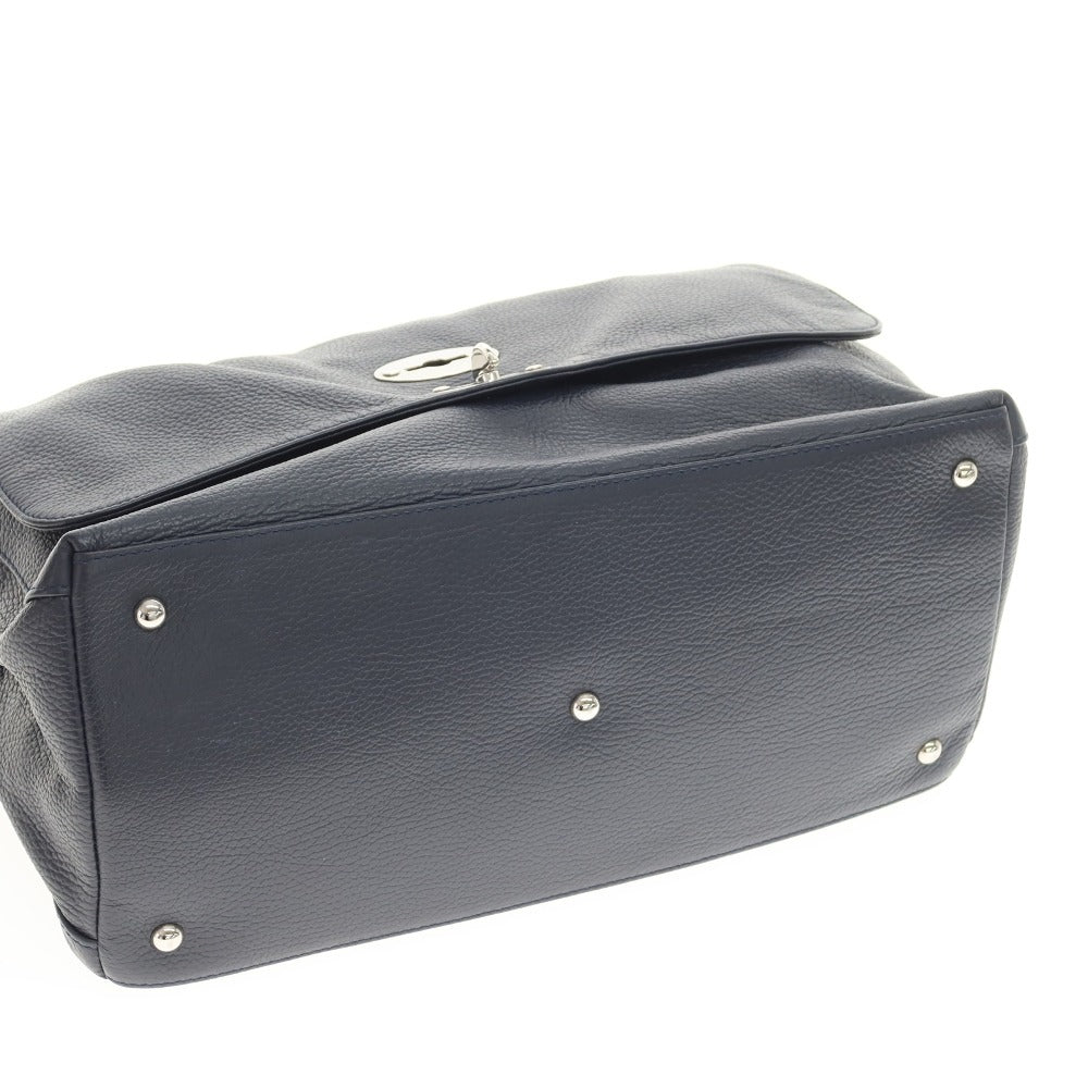 【中古】ザネラート ZANELLATO POSTINA レザー ショルダーバッグ ネイビー【 状態ランクB 】【 ユニセックス 】