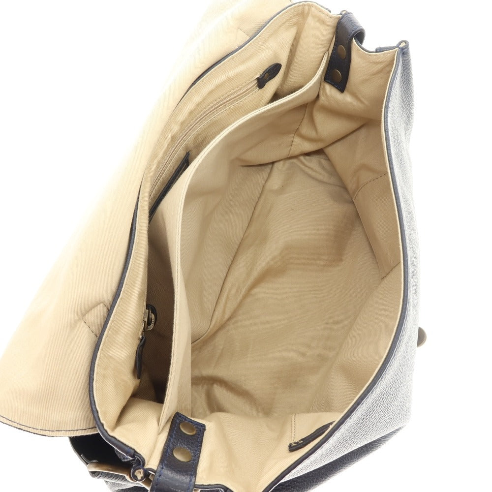 【中古】ザネラート ZANELLATO POSTINA レザー スエード ショルダーバッグ ネイビー【 状態ランクB 】【 ユニセックス 】