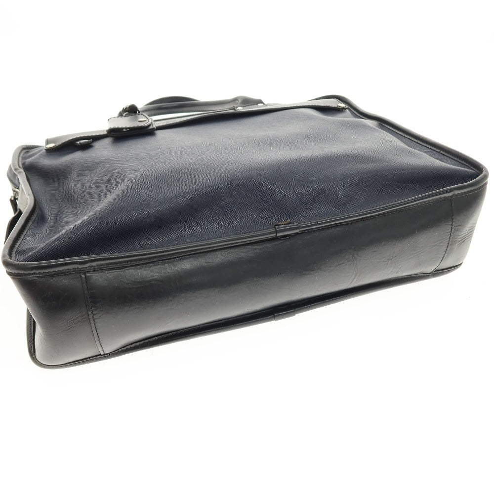 【中古】フェリージ Felisi 8637/2 PVC レザー ブリーフケース ネイビーxブラック【 状態ランクB 】【 メンズ 】