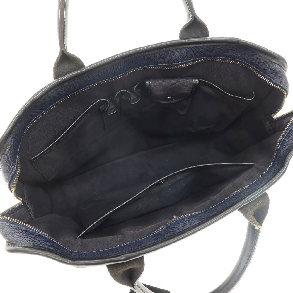 【中古】フェリージ Felisi 8637/2 PVC レザー ブリーフケース ネイビーxブラック【 状態ランクB 】【 メンズ 】