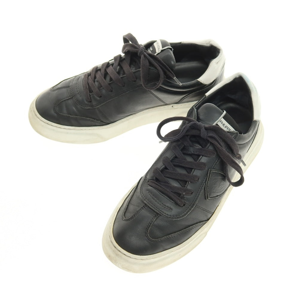 【SALE30%OFF/返品不可】【中古】フィリップモデル PHILIPPE MODEL レザー スニーカー ブラック【 サイズ41 】【 状態ランクC 】【 メンズ 】