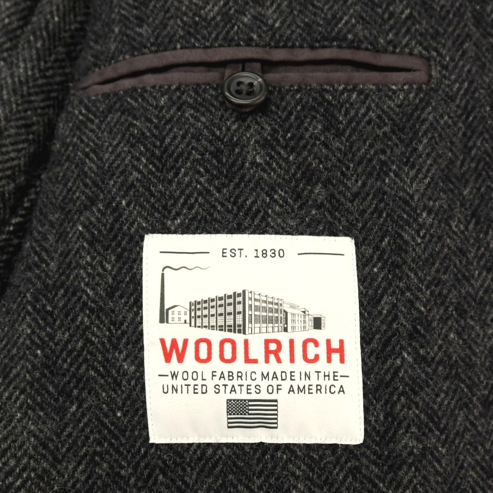 【SALE30%OFF/返品不可】【中古】ウールリッチ WOOLRICH ウールナイロン ヘリンボーン 2B テーラードジャケット グレー【 サイズM 】【 状態ランクC 】【 メンズ 】