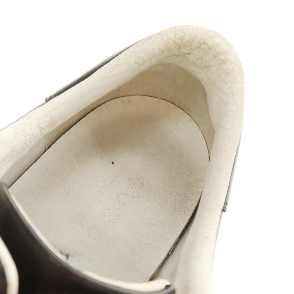【中古】グッチ GUCCI レザー スニーカー ブラック【サイズ41 1/2】【 状態ランクD 】【 メンズ 】