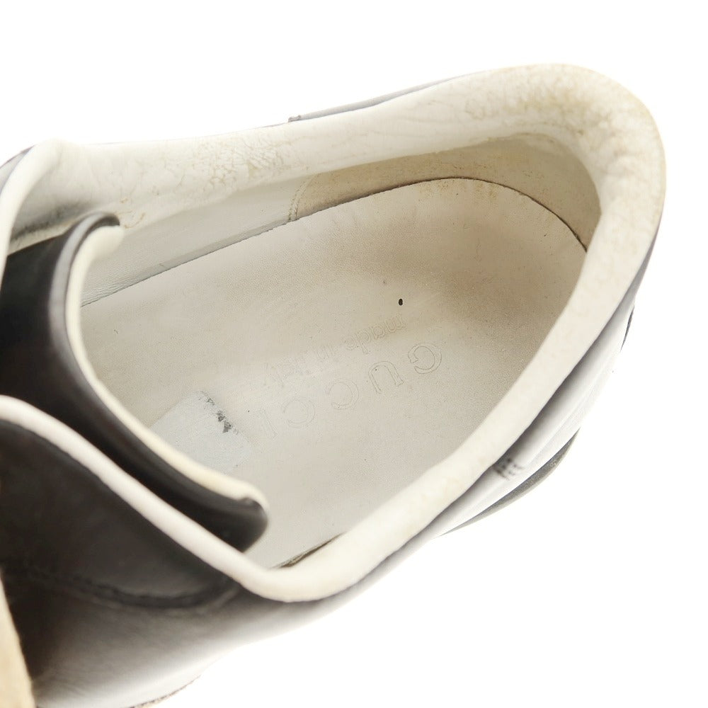 【中古】グッチ GUCCI レザー スニーカー ブラック【サイズ41 1/2】【 状態ランクD 】【 メンズ 】