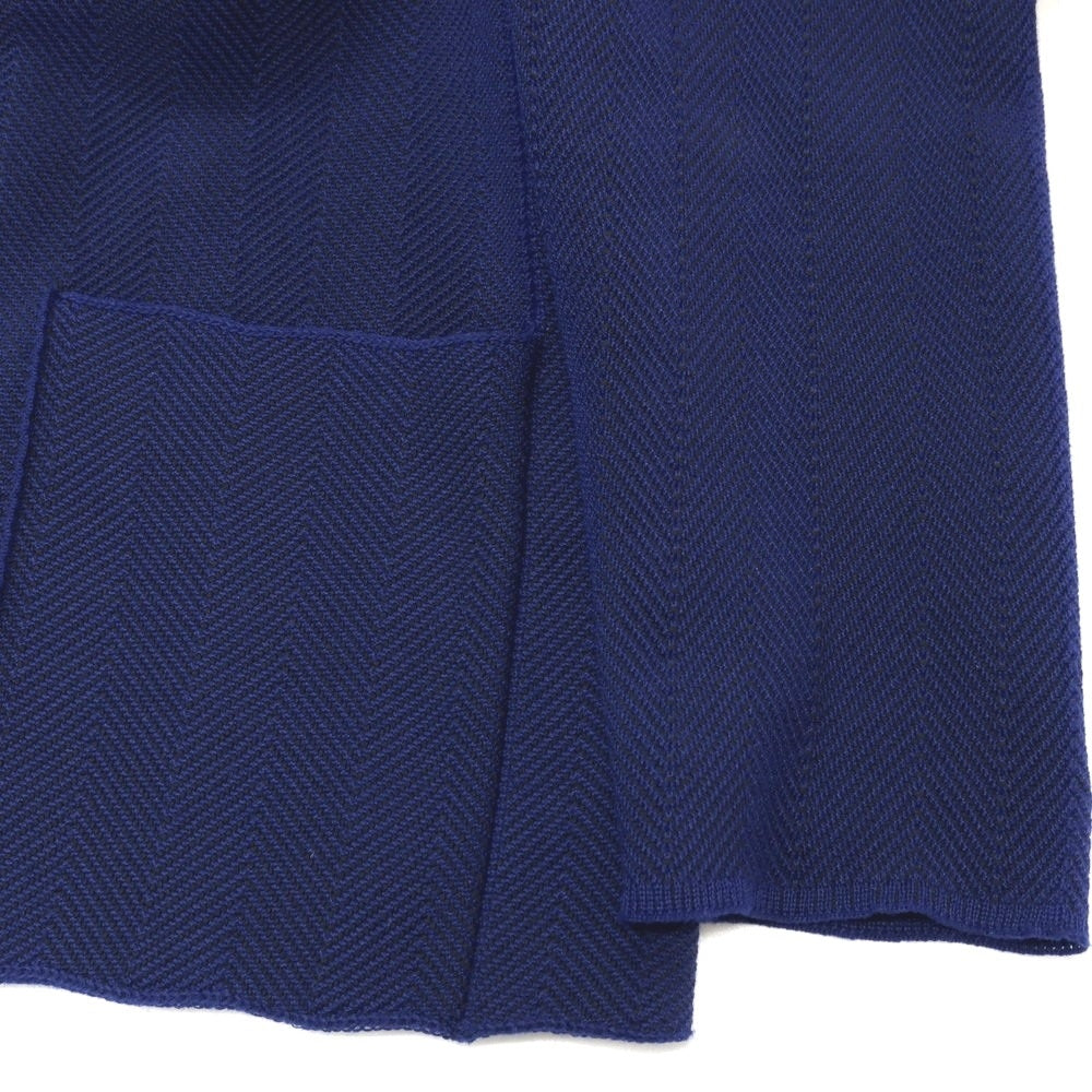 【中古】オム プリッセ イッセイミヤケ HOMME PLISSE ISSEY MIYAKE 2026年春夏 ポリエステル系 ヘリンボーン 1B ニットジャケット ロイヤルブルー【サイズ表記なし(L位)】【 状態ランクA 】【 メンズ 】