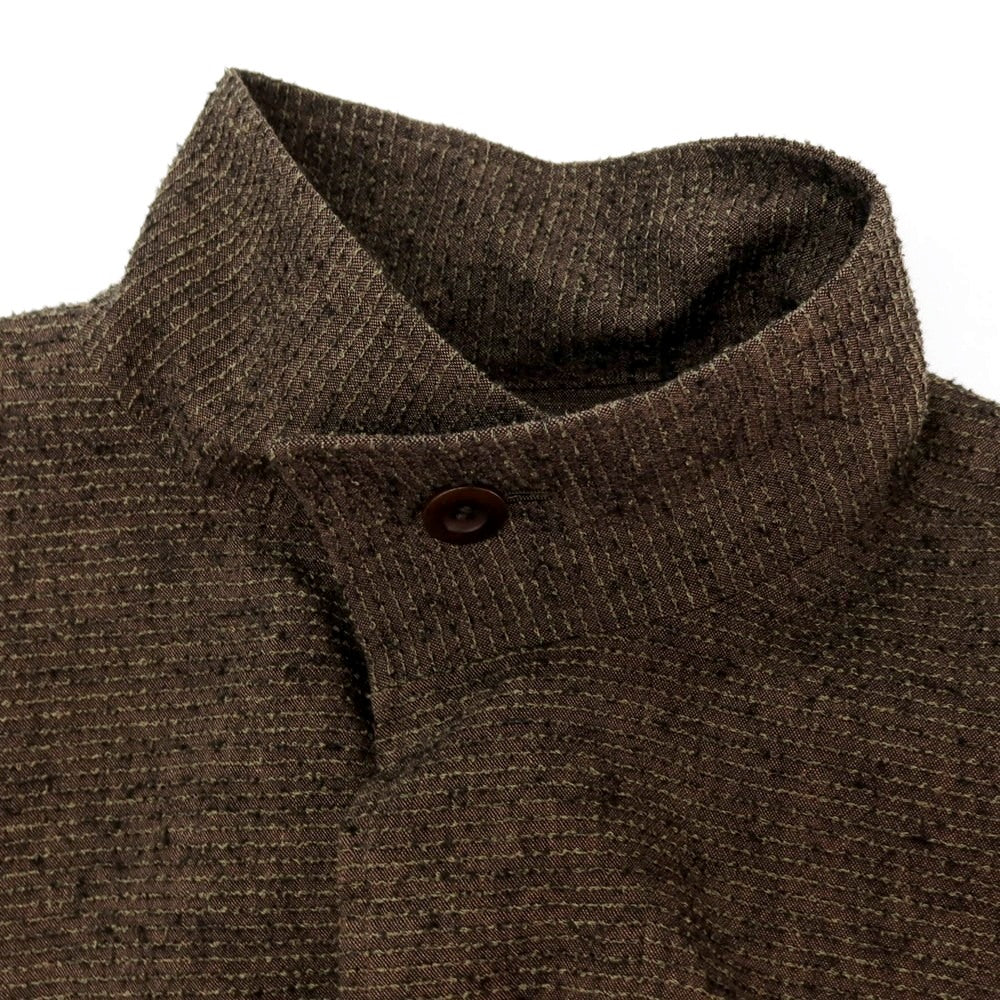 【中古】アイム メン IM MEN 2026年春夏 リネン系 スタンドカラーブルゾン ブラウン【サイズ表記なし(L位)】【 状態ランクA 】【 メンズ 】