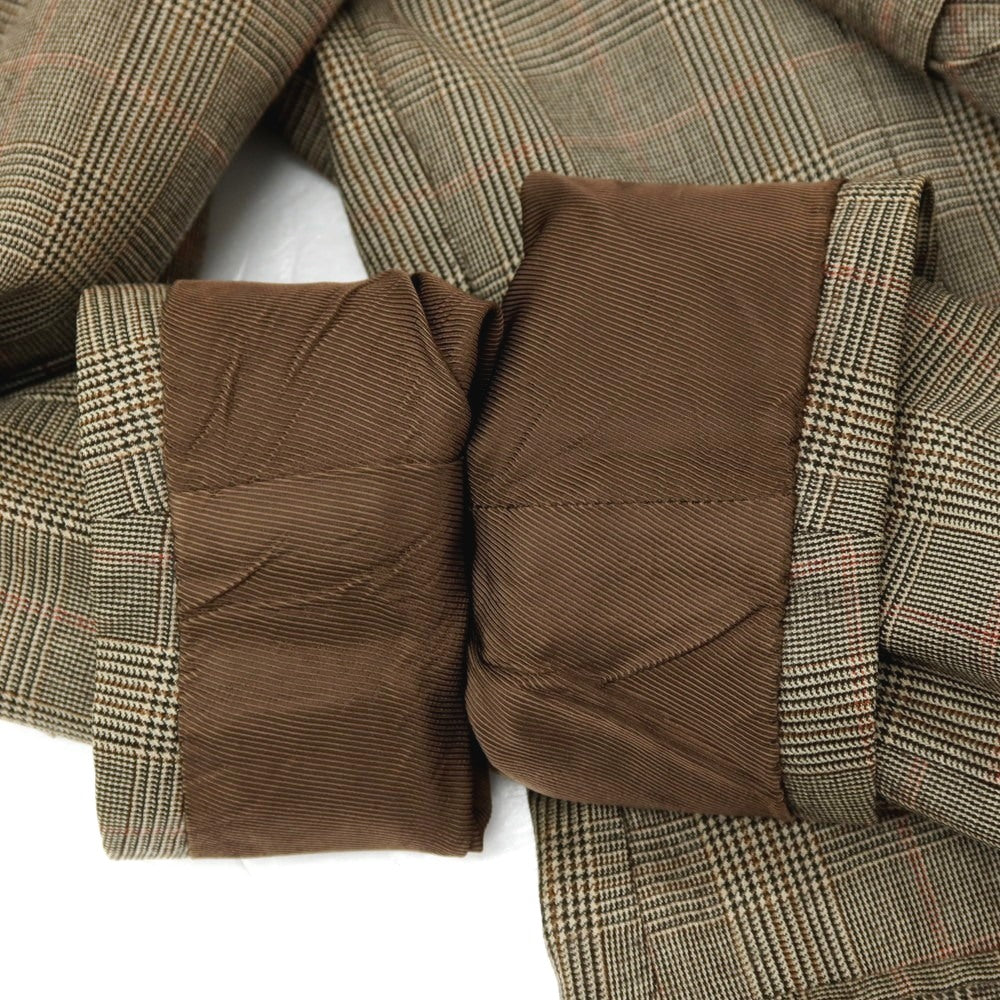 【中古】ラベラ サルトリア ナポレターナ La vera Sartoria Napoletana ウール グレンチェック 3つボタンスーツ ベージュxブラック【サイズ44】【 状態ランクC 】【 メンズ 】