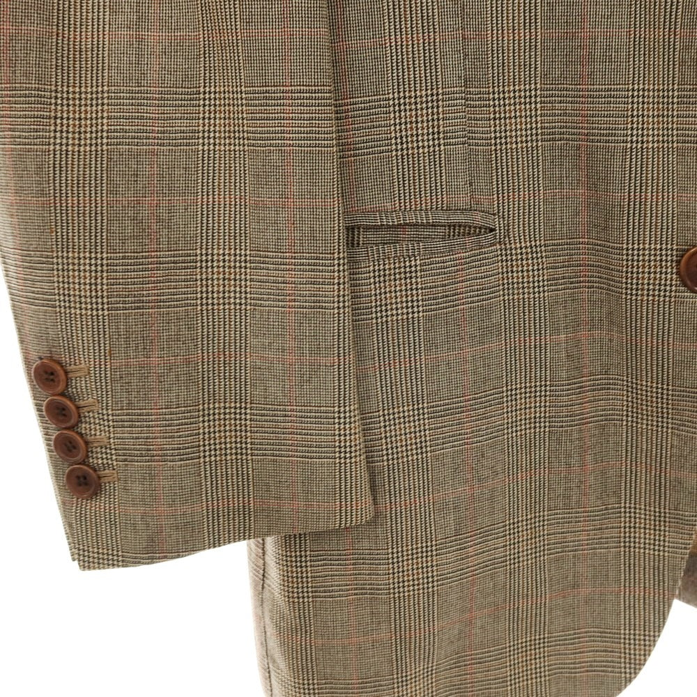 【中古】ラベラ サルトリア ナポレターナ La vera Sartoria Napoletana ウール グレンチェック 3つボタンスーツ ベージュxブラック【サイズ44】【 状態ランクC 】【 メンズ 】