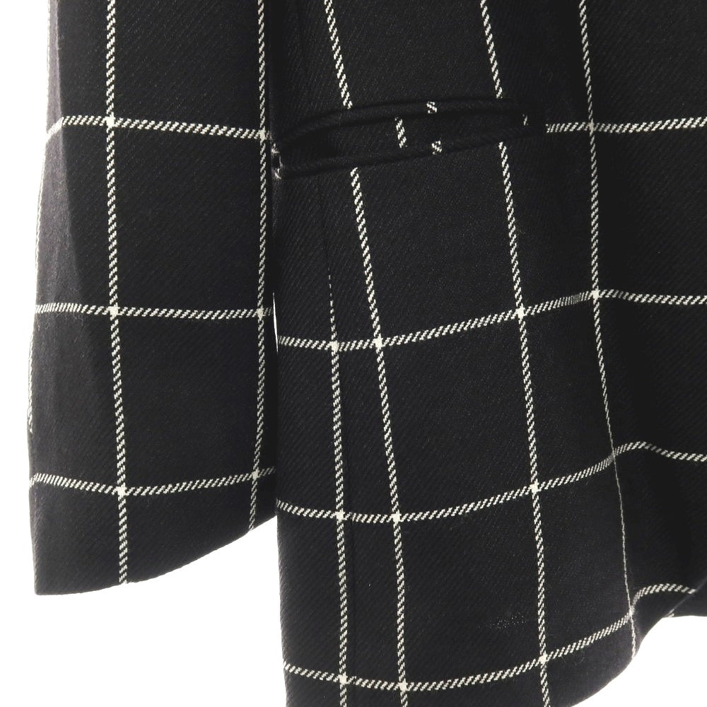 【中古】カルーゾ CARUSO ウールリネン ウィンドウペーンチェック 2B テーラードジャケット ブラックxホワイト【サイズ46】【 状態ランクA 】【 メンズ 】