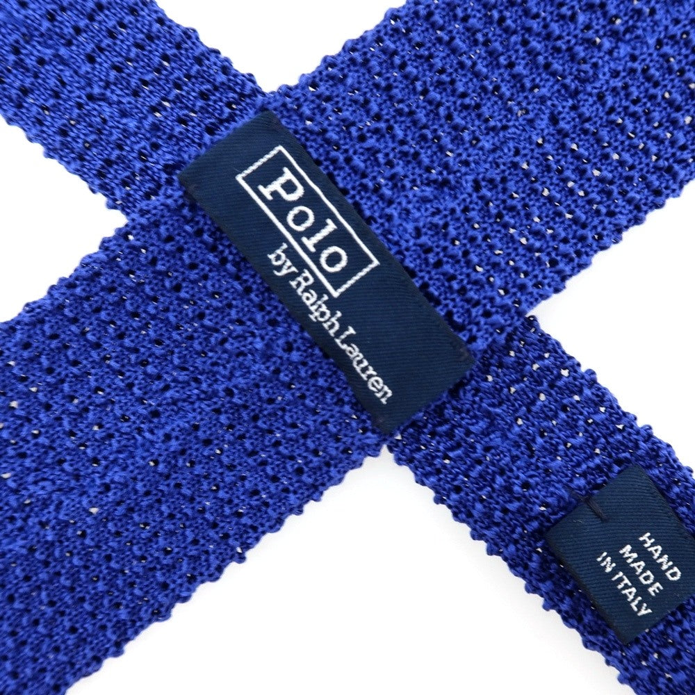 【中古】ポロ ラルフローレン Polo Ralph Lauren シルク ニットタイ ネクタイ ブルー【 状態ランクB 】【 メンズ 】