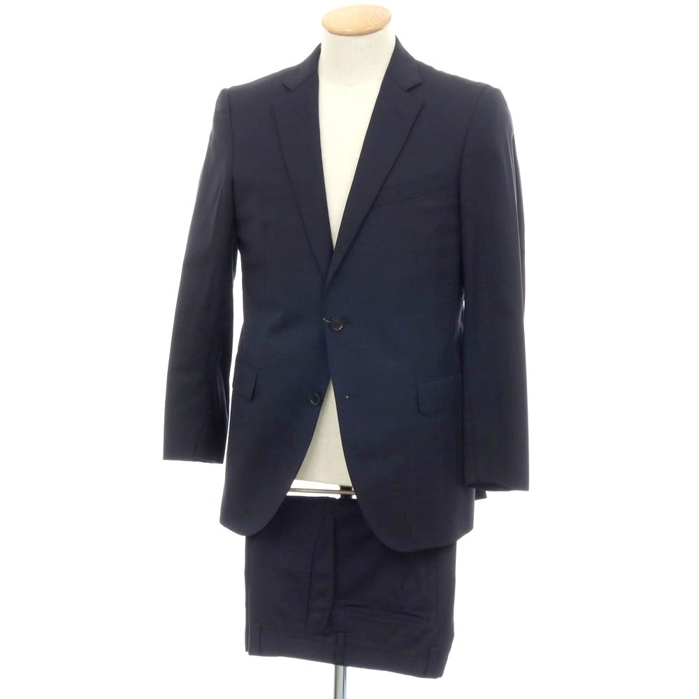 【中古】バーバリーロンドン BURBERRY LONDON ウールシルク チェック 2つボタンスーツ ネイビー【サイズ36】【 状態ランクC 】【 メンズ 】