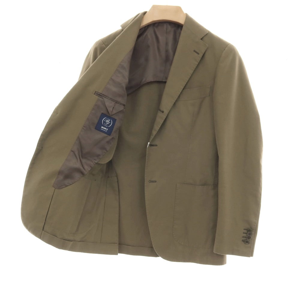 【中古】ビームスエフ BEAMS F コットン 3つボタンスーツ セットアップ カーキ【サイズ46】【 状態ランクC 】【 メンズ 】