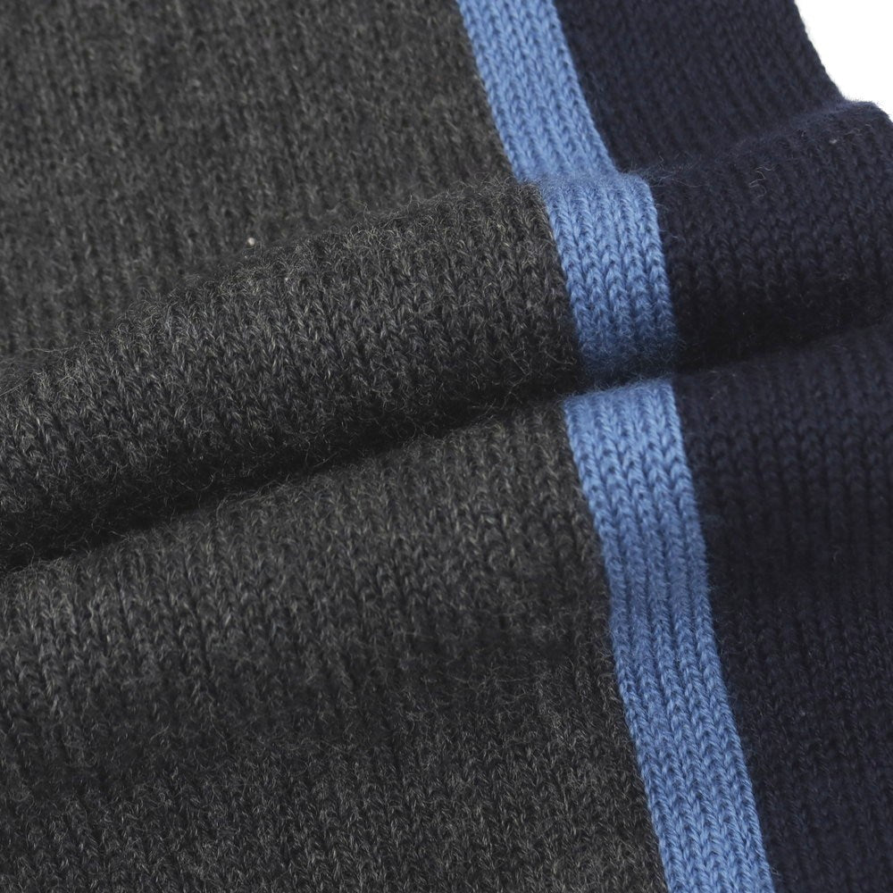 【中古】ポールスミス Paul Smith ウール系 ニット マフラー グレーxネイビー【 状態ランクB 】【 メンズ 】