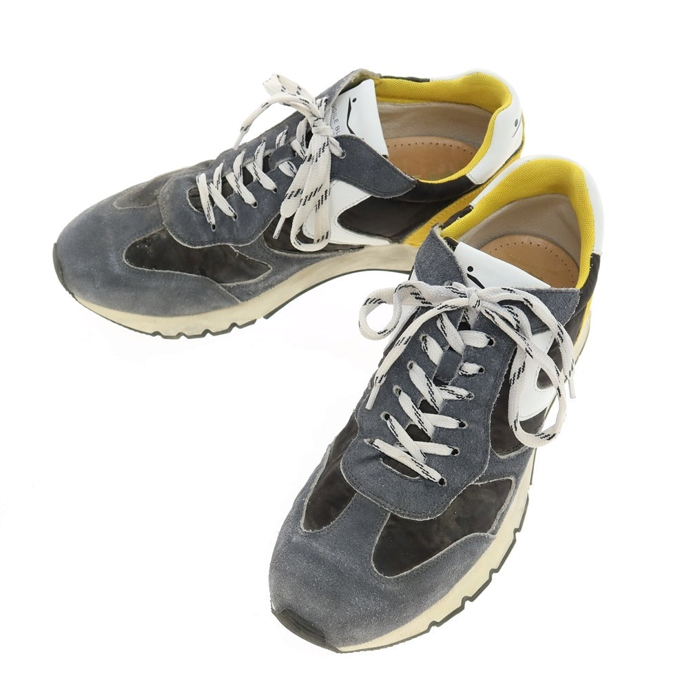 【中古】ボイルブランシェ VOILE BLANCHE LIAM RACE スエード ナイロン スニーカー ネイビーxブラック【サイズ40】【 状態ランクC 】【 メンズ 】