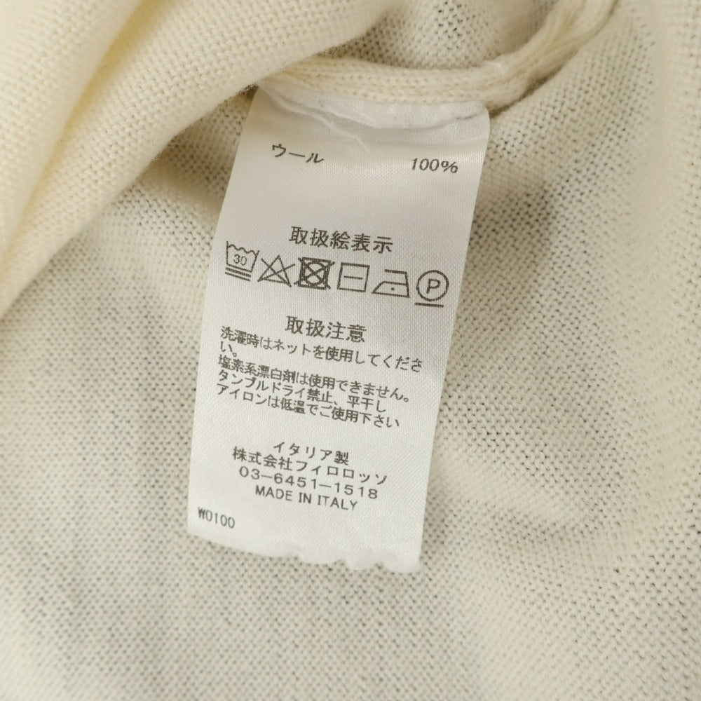 【中古】ロレンツィーニ Lorenzini ウール プルオーバーニット アイボリー【サイズM/50】【 状態ランクB 】【 メンズ 】
