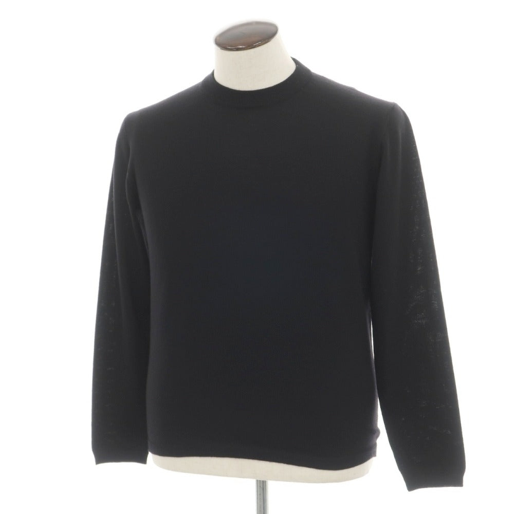 【中古】ロレンツィーニ Lorenzini ウール プルオーバーニット ブラック【サイズM/50】【 状態ランクB 】【 メンズ 】