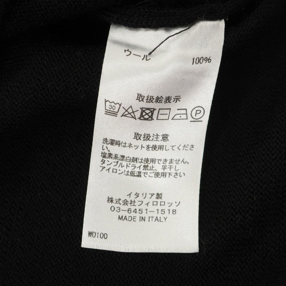 【中古】ロレンツィーニ Lorenzini ウール プルオーバーニット ブラック【サイズM/50】【 状態ランクB 】【 メンズ 】