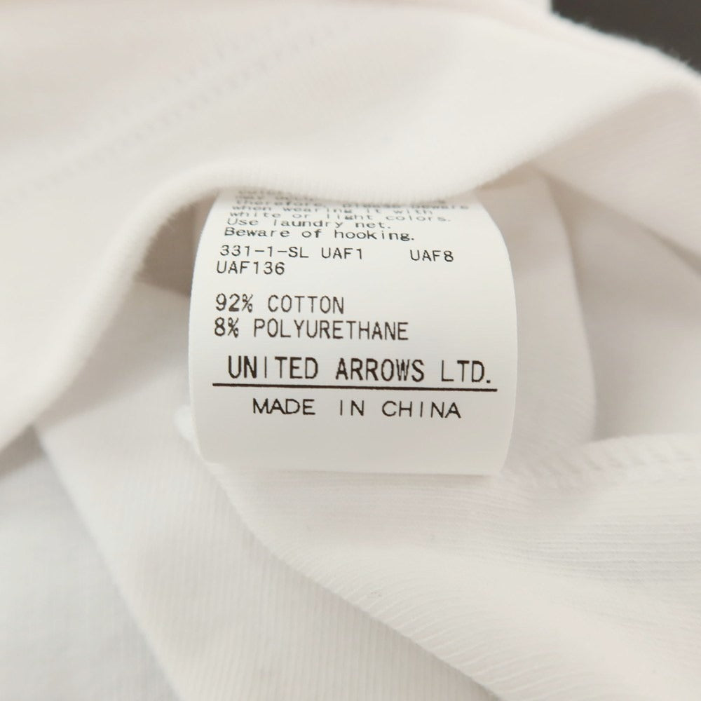 【中古】ユナイテッドアローズ UNITED ARROWS ストレッチ コットン タートルネック 長袖Tシャツ ホワイト【サイズM】【 状態ランクB 】【 メンズ 】