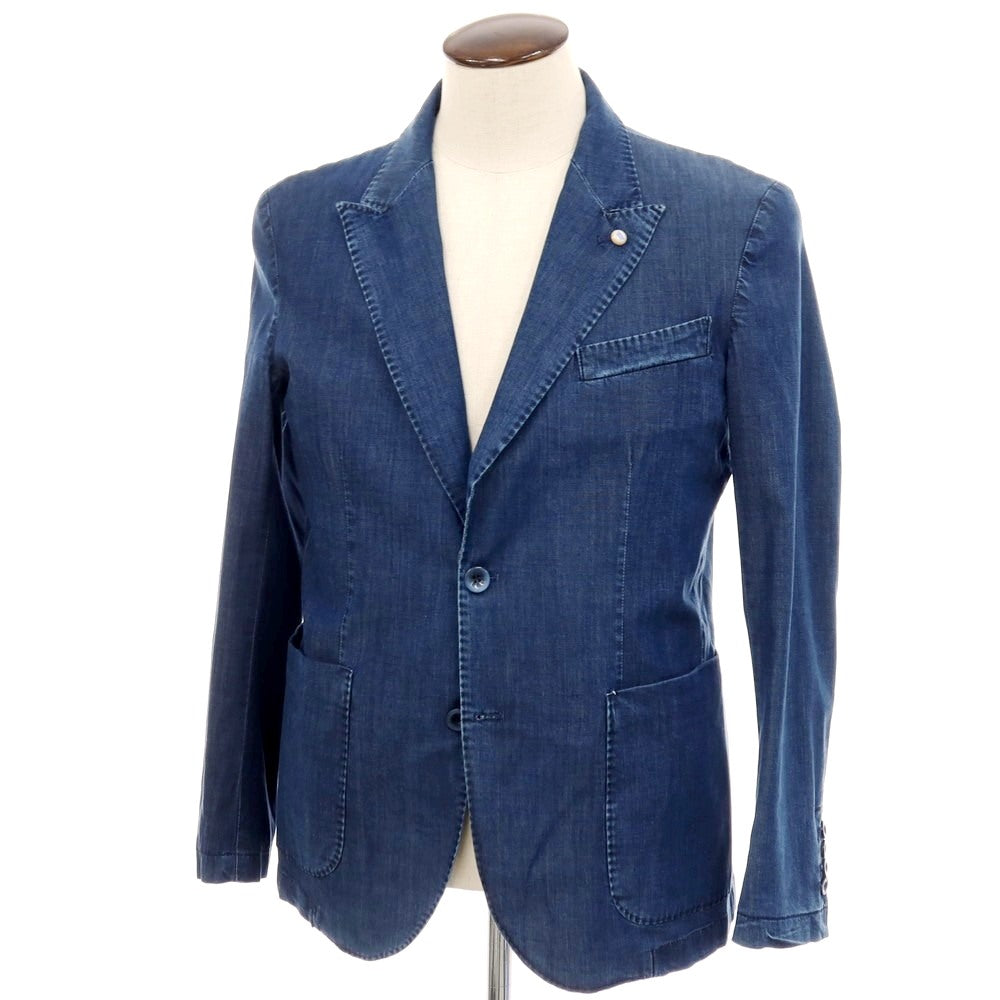 【中古】バルバティ Barbati ストレッチ テンセル 2B カジュアルジャケット ネイビー【サイズ50】【 状態ランクA 】【 メンズ 】