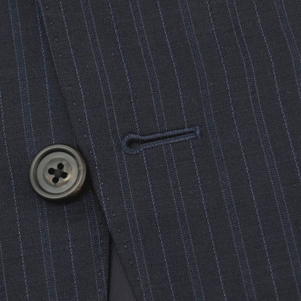 【中古】ゼルビーノ ZERBINO ウール ストライプ 2つボタンスーツ ネイビー【サイズ表記なし(M位)】【 状態ランクA 】【 メンズ 】