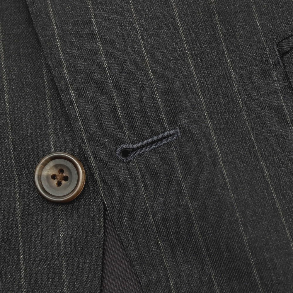 【中古】ゼルビーノ ZERBINO ウール ストライプ 2つボタンスーツ グレー【サイズ表記なし(M位)】【 状態ランクB 】【 メンズ 】