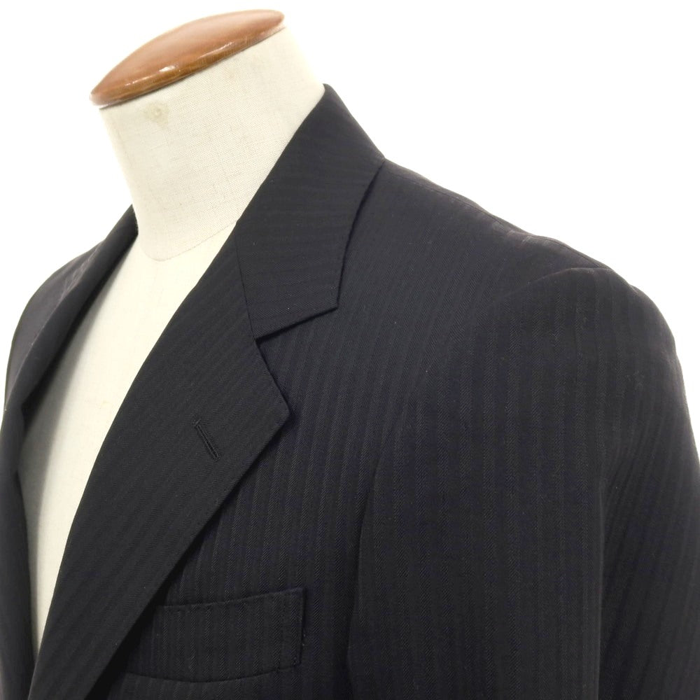【中古】ゼルビーノ ZERBINO ウール シャドーストライプ 2つボタンスーツ ブラック【サイズ表記なし(M位)】【 状態ランクB 】【 メンズ 】