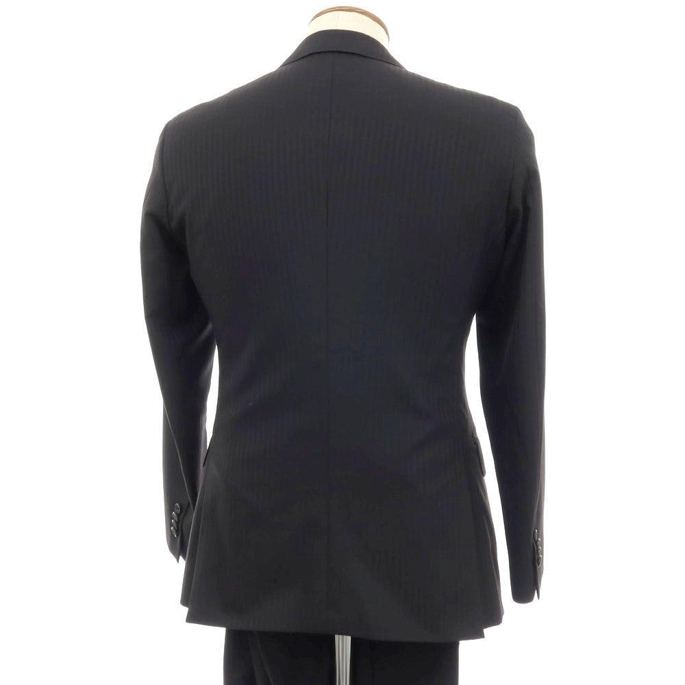 【中古】ゼルビーノ ZERBINO ウール シャドーストライプ 2つボタンスーツ ブラック【サイズ表記なし(M位)】【 状態ランクB 】【 メンズ 】