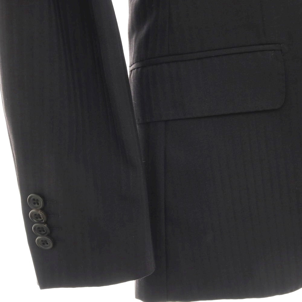 【中古】ゼルビーノ ZERBINO ウール シャドーストライプ 2つボタンスーツ ブラック【サイズ表記なし(M位)】【 状態ランクB 】【 メンズ 】