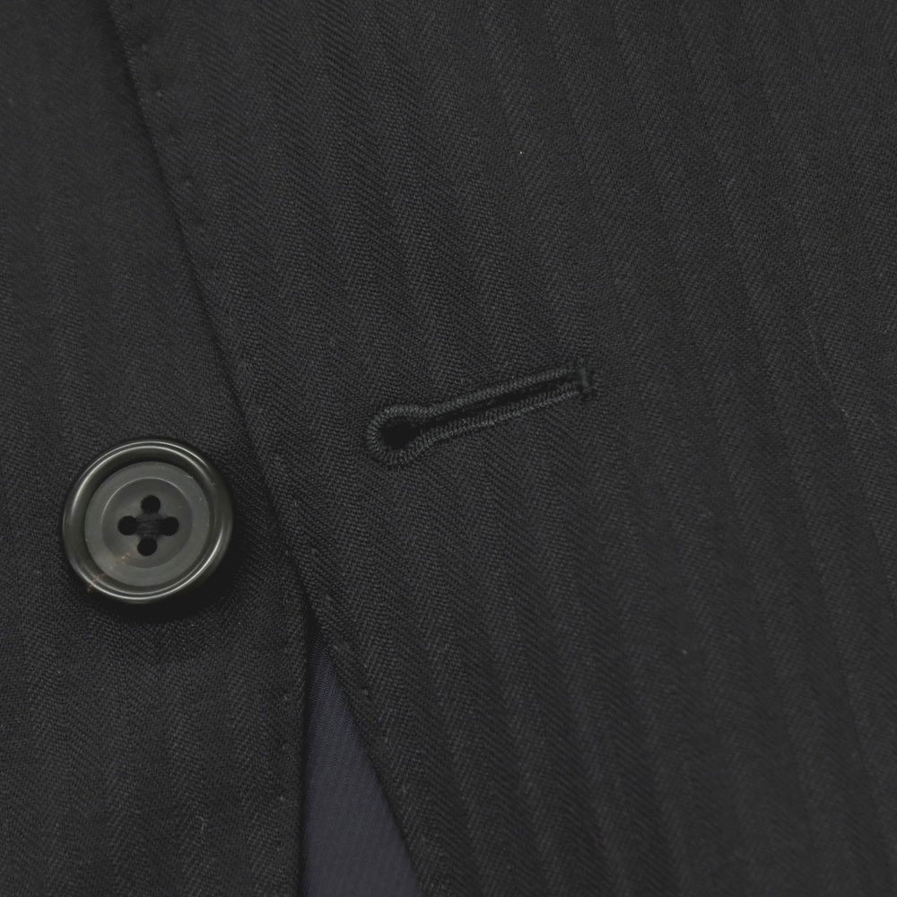 【中古】ゼルビーノ ZERBINO ウール シャドーストライプ 2つボタンスーツ ブラック【サイズ表記なし(M位)】【 状態ランクB 】【 メンズ 】